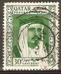 Qatar 1961 30np Deep green. SG30.